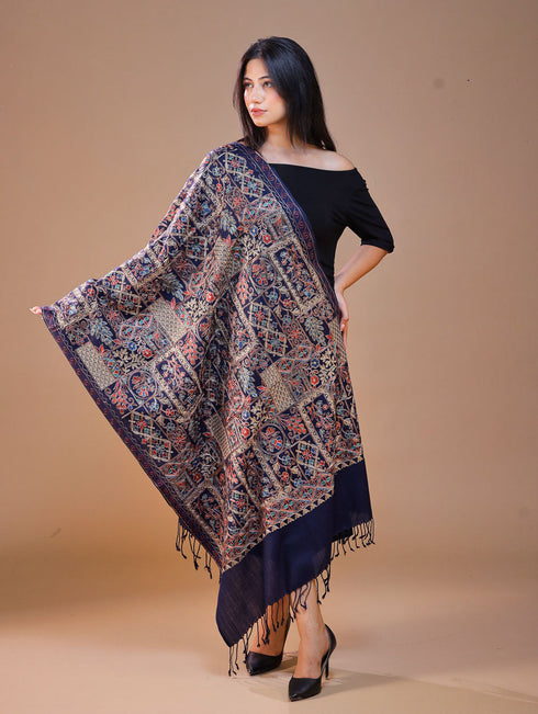 Women's Aari Embroidered Wool Stole